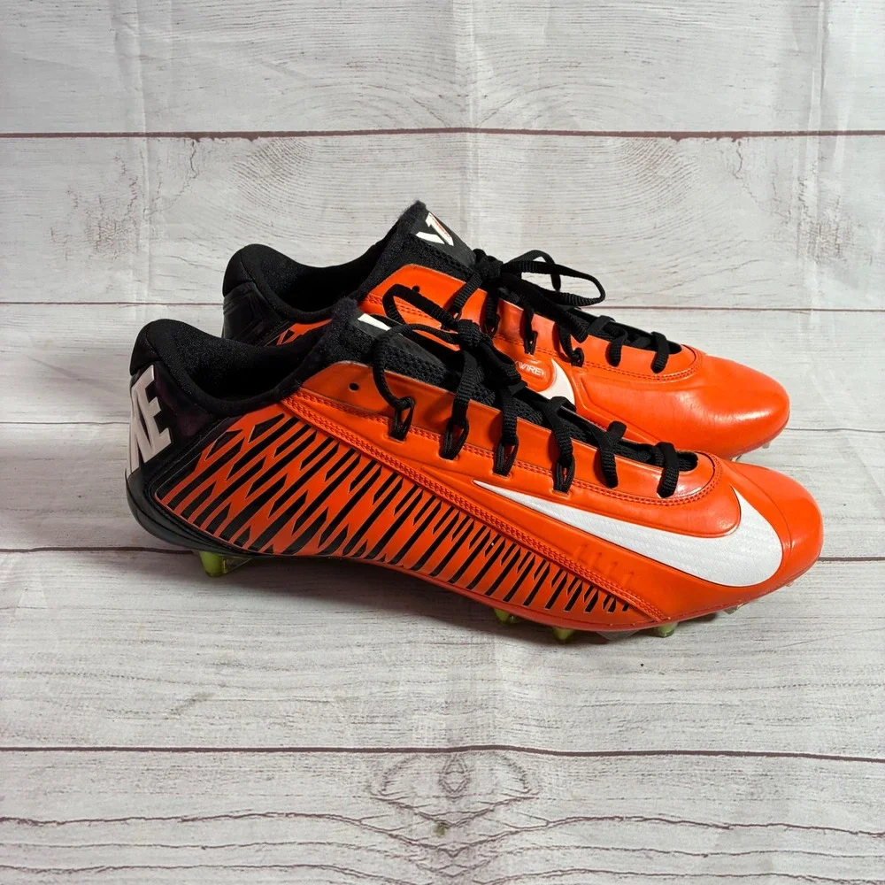 Nike Vapor Carbon 2.0 Cleats Mens 15 Orange Black‎ Flywire Low Top Football